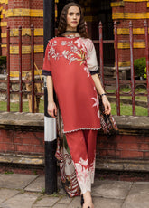 Mushq La Dolce Hemline Embroidered Lawn Suits Unstitched 3 Piece - MQ25LDH 10A FIORELLA